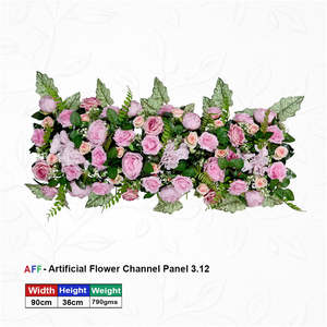 <b>Artificial</b> <b>Flower</b> Factory Romantic Blush & Mauve Meadow Channel Panel Elegant Pink Rose & Peony Row 90cm Timeless Floral - Product Image 1