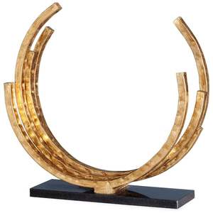 Escultura de metal decorativa de mesa inspirada en la naturaleza con motivo de hojas adecuado para interiores botánicos y decoración relajante para el hogar - Product Image 2