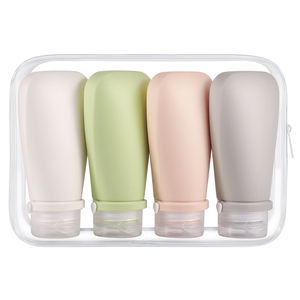 Juego <span class=keywords><strong>de</strong></span> 4 Recipientes <span class=keywords><strong>de</strong></span> Silicona a Prueba <span class=keywords><strong>de</strong></span> Fugas, Aprobados por la TSA, para Viaje, Botellas <span class=keywords><strong>de</strong></span> Tamaño <span class=keywords><strong>de</strong></span> Viaje en 1 Set para Artículos <span class=keywords><strong>de</strong></span> Aseo y Cosméticos - Product Image 1