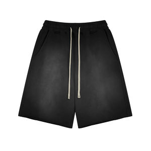 2024 haute qualité personnalisé hommes Vintage coton français éponge Sweat Shorts lavage à l'acide solide motif haute rue personnalisé fabricant - Product Image 4