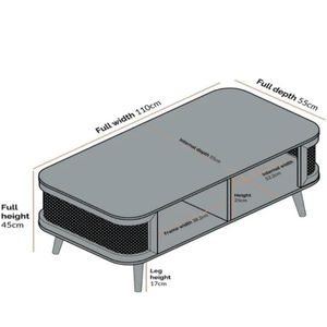 Mesa de centro de forma ovalada de caña de diseñador Chuck, mesa central con acabado mate Natural de madera de Mango puro con mesa de té para salas de estar - Product Image 3