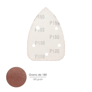 Lija Ricambio Velcro Delta 140x100 mm. Con Foro Grano 180 (10 Pezzi) - Product Image 3