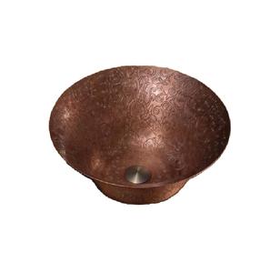 Fregadero de recipiente de cobre de la mejor tendencia, lavabo redondo hecho a mano con acabado antiguo, decoración del hogar disponible a precios mayoristas - Product Image 6