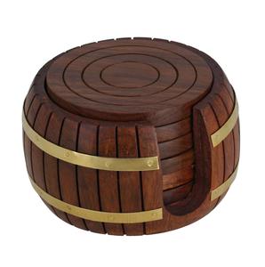 Handmade Wooden <b>Coaster</b> with Stand Natural <b>Drink</b> <b>Coasters</b> - Product Image 4