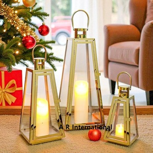 Juego de 3 Portavelas de Metal de Hierro de Alta Calidad, Estilo Vintage, Color Oro Rosa, Decoración para el Hogar, Jardín y Pasillo - Product Image 3