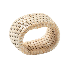Anillo de servilleta de excelente calidad, venta al por mayor, aduanas, respetuoso con el medio ambiente, hecho a mano, anillo de servilleta de ratán de lujo redondo Natural - Product Image 4