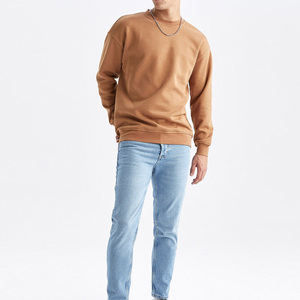 เสื้อสเวตเชิ้ตผู้ชายคุณภาพสูง 430 แกรม ผ้าฝ้าย 100% ทรงหลวม ปักลาย คอกลม ผ้าฟลีซ ทรงโอเวอร์ไซส์ สีพื้น ล้างสีแบบสโตนวอช สำหรับฤดูใบไม้ร่วง - Product Image 6