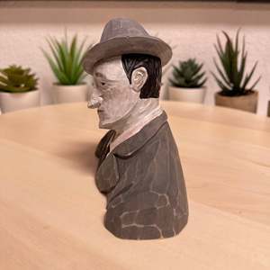 Statua in Legno Intagliata a Mano YEEYAYA, Figurina Busto Maschile, Scultura in Legno per Decorazione Casa e Stanza - Product Image 1