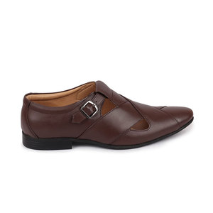 Sandales en cuir véritable pour hommes, couleur unie, 100% PU, nouvelle collection - Product Image 5