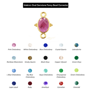 Colgantes finos de Plata de Ley 925, abalorios de Calcedonia rosa, piedras preciosas facetadas ovaladas, diamantes, bisel elegante, diseño de dos bucles, oro Vermeil - Product Image 5