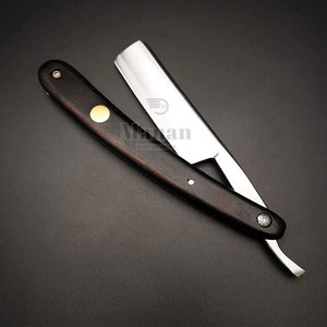 High Quality Stainless Steel Straight Edge Razor Professional Single Blade Barber Shaving Tool with Wood Handle for <b>Men</b> - Product Image 2