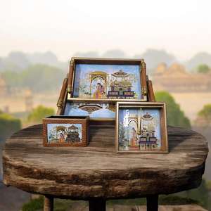 Plateau en cuir Porte-couverts avec boîte à mouchoirs pour décoration de table Plateau de rangement disponible à bas prix - Product Image 3