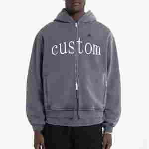 Alta calidad a granel de gran tamaño French Terry Hoodies Sun Faded ácido lavado Vintage Look 100% algodón logotipo personalizado al por mayor para el otoño - Product Image 1