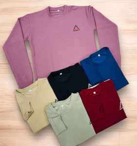 Camiseta de punto jacquard de manga larga suave y rica para hombre con ajuste elegante de cuello redondo - Product Image 1