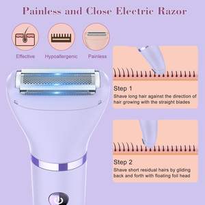 Rasoir électrique sans fil pour femme, usage humide/sec, pour la zone du bikini, avec écran LCD et lame en céramique, tondeuse corporelle - Product Image 4