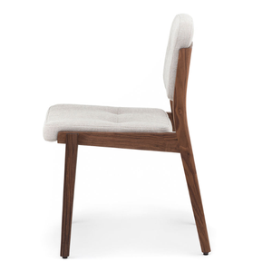 Chaise de salle à manger nordique moderne en bois massif avec coussin en tissu doux, siège rembourré minimaliste pour la maison, le café et le restaurant - Product Image 3