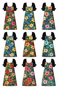 Robe Mumu polynésienne - Style insulaire hawaïen micronésien, design maxi ample vintage pour l'été, plus courte, antistatique, lavable - Product Image 4