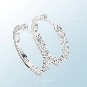 Daily Wear and Special Occasion Use Certified Round <b>Cluster</b> Earring Elegant Jewelry Design for Wedding Party Fashion - Product Image 6