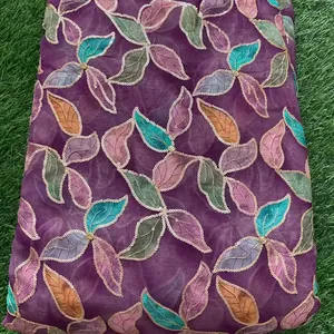 Material de tela impresa Georgette de viscosa pura para mujer para blusa de mujer Kurti Lehenga producto a granel