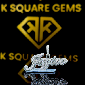 Lettre personnalisée Hip Hop pendentif, personnalisé votre lettre porte-bonheur, pendentif nom Hip Hop pour hommes, pendentif Moissanite, bijoux Ice Out Hip Hop - Product Image 1