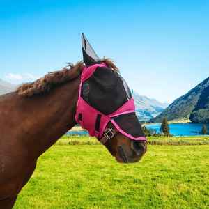 Masque anti-mouches léger et confortable pour cheval avec protection des oreilles, protège le cheval des insectes, de la poussière et des irritants - Product Image 5