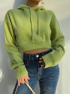 Sudadera corta con capucha personalizada para mujer, sudaderas y sudaderas informales para mujer, Sudadera con capucha recortada de gran tamaño para mujer - Product Image 4