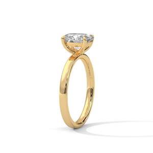 Bague de fiançailles solitaire ovale 1 carat en diamant de laboratoire, fine bague à 4 griffes en or 14k, 18k, 10k ou argent 925, promesse minimaliste - Product Image 5