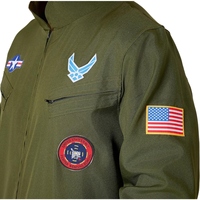 Combinaison de commandant d'aviation américaine unisexe sur mesure en gros, en tissu tissé avec patchs brodés, camouflage, séchage rapide