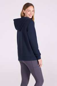 Best Quality <b>Top</b> Selling <b>Navy</b> Oversized <b>Women's</b> Drop Shoulder Printed Relaxed Fit Hoodie Anti-Wrinkle Breathable 100% Front - Product Image 3