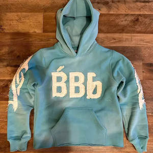 Sudadera con capucha Vintage con bordado de parche desgastado personalizado/100% transpirable precio razonable Sudadera con capucha con parche desolador para hombres - Product Image 1