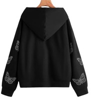 Sweat à capuche unisexe en polaire chaud avec motif en strass, 100% coton, impression numérique, streetwear d'hiver, acheteurs en gros
