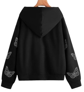 Sweat à capuche unisexe en polaire chaud avec motif en strass, 100% coton, impression numérique, streetwear d'hiver, acheteurs en gros - Product Image 3