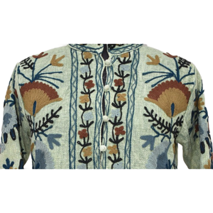 เสื้อแจ็คเก็ตผ้าฝ้าย TNT suzani ผู้หญิง, เสื้อโค้ทผ้าฝ้ายระบายอากาศลายดอกไม้สบายๆฤดูหนาว - Product Image 3