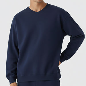 Sudadera con Capucha de Invierno de Color Sólido, Cuello Redondo, Estilo Holgado, 100% Algodón, Personalizada con Estampado, Gran Venta - Product Image 6