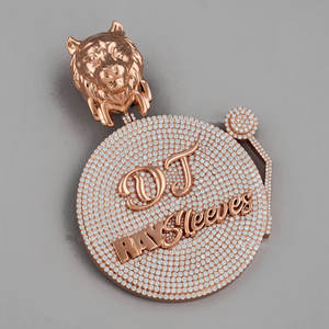 Colgante de Plata de Ley 925 personalizado de diseño de lujo con joyería fina de diamante cultivado en laboratorio sintético para ocasiones de fiesta - Product Image 3