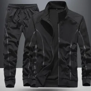 2025 primavera otoño nueva tendencia de moda ropa deportiva informal para hombres de alta calidad de dos piezas cómodo chándal transpirable tallas - Product Image 1