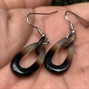 ต่างหูเขาควายสำหรับเด็กผู้หญิง ต่างหูผู้หญิง เครื่องประดับเขาธรรมชาติสำหรับผู้หญิง คุณภาพสูง - Product Image 1