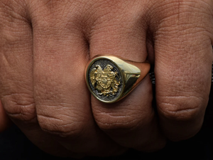 Armenia Fine <b>Ring</b> Coat of Arms Solid 18k Gold Plated Custom Made Signet <b>Ring</b> for Men's Fashion Jewelry - Product Image 4