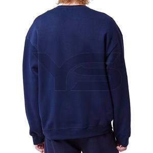 Venta caliente OEM por encargo de los hombres Sudadera de manga larga de algodón poliéster liso azul para el invierno - Product Image 3