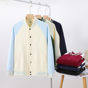 Broderie de logo personnalisé 100% vestes d'université de baseball en coton polyester veste de baseball vierge décontractée en gros - Product Image 1