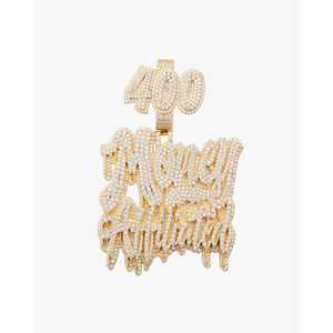 Pendentif et breloque MONEY ATTITUDE personnalisés en or jaune 14 carats avec moissanite, série Money Attitude - Product Image 2