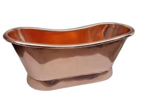 Vente chaude De Luxe Cuivre Baignoire Nickel Fini Bateau Bains Traditionnels Artisanat Salle De Bains Baignoire - Product Image 2