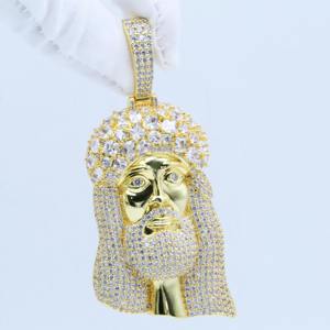 จี้พระเยซูแบบฮิปฮอปประดับเพชรโมอิสซาไนต์ VVS แท้ ได้รับการรับรองจาก GRA พร้อมชุบทองบนเงินแท้ 925 ดีไซน์หรูหรา ราคาประหยัด - Product Image 4