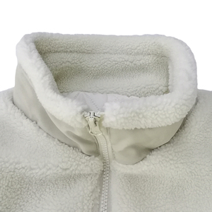 Chaqueta polar micropolar de varios colores para hombre con logotipo personalizado para otoño e invierno, abrigo cálido con cremallera de Sherpa en blanco, chaquetas lisas a prueba de viento - Product Image 3