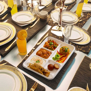 Assiettes en bagasse biodégradables durables, compatibles micro-ondes, résistantes à l'huile et à l'eau, en fibre de canne à sucre pour les services de restauration - Product Image 6