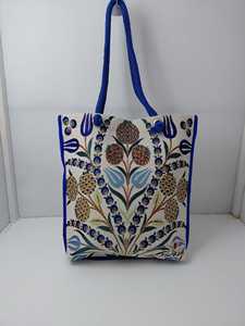 Sac fourre-tout vintage DAFNI BIG PAZAR en toile unie à motif œil, fermeture éclair, doublure en coton brodé, toutes saisons, pour le shopping - Product Image 3