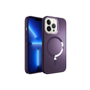Coque en silicone souple JoieCreatif Deep Purple compatible MagSafe pour iPhone 13 Pro Max avec placage PC - Product Image 1