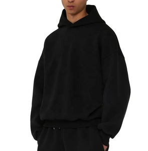 New Fashion Oversized Men's Hoodies Solid <b>Pattern</b> Hoodie Cotton Plain Baggy Pullover Men's Hoodies - Product Image 5