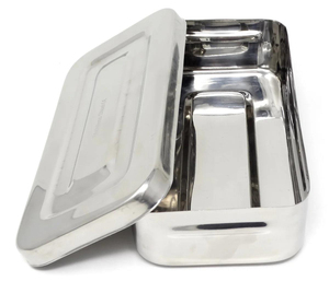 QNQ manuel en acier inoxydable autoclavable boîte de stérilisation couvercle de conteneur d'instruments pour le stockage d'outils médicaux chirurgicaux - Product Image 4