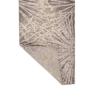 Tapis rectangulaire en laine et soie de bambou noué à la main Kavi gris et noir, design Théorie du Chaos, nouveau tapis de salon EBSh-400 - Product Image 5